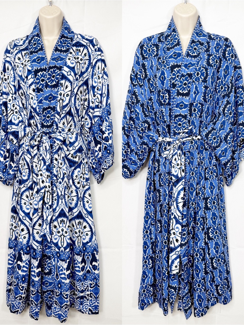 Haute Hippie Reversible Floral Print Kimono Robe Duster Dress Cover Up Bohemian